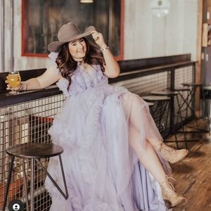 Purple Tulle Gown